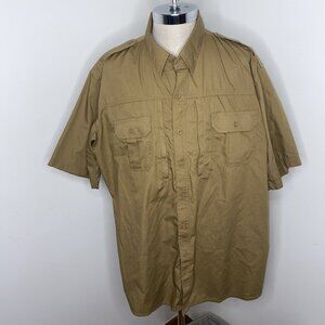 Propper Kinetic Men's Short Sleeve Shirt Tactical 2XL Brown Zipper Button Front